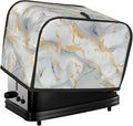 Toaster Cover 2 Slice with Pockets, Geometric Marble Texture Print Kitchen Accessories Decor Bread Maker Oven Protector Covers Dust Proof Fingerprint Covers