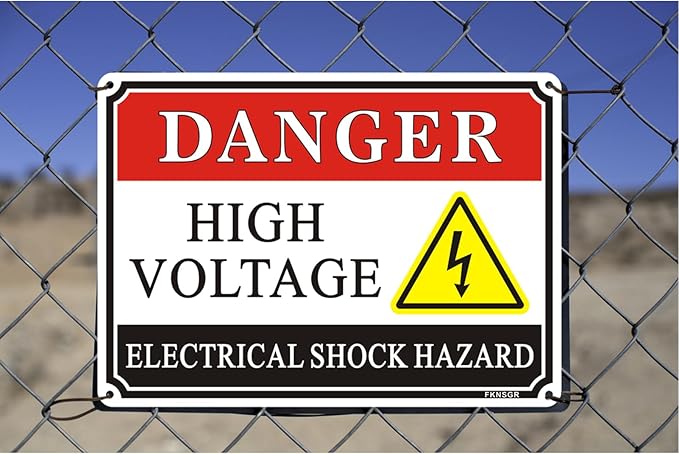 Danger High Voltage Electrical Shock Hazard Sign 2 Pack, 10 x 7 inches Rust Free Aluminum Sign, UV Protected, Fade Resistant