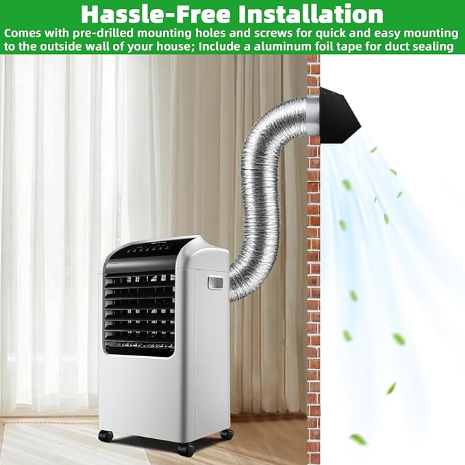 6" Wall Vent with Screen & Flap,Dryer Vent Cover Outside 6 Inch Vent Cover Exterior Wall Vent Hood,Outdoor Dryer Exhaust Vent Cover for Kitchen Bathroom Exhaust Fan,Range Hood,Laundry Air Ventilation