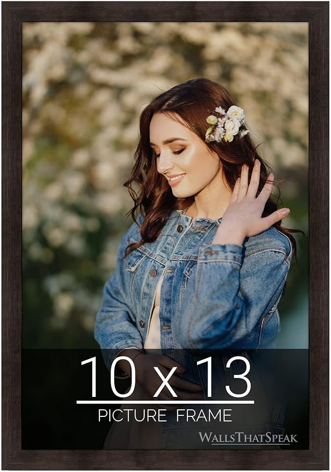wallsthatspeak 10x13 Photo Frame for Pictures or Artwork, Espresso Brown