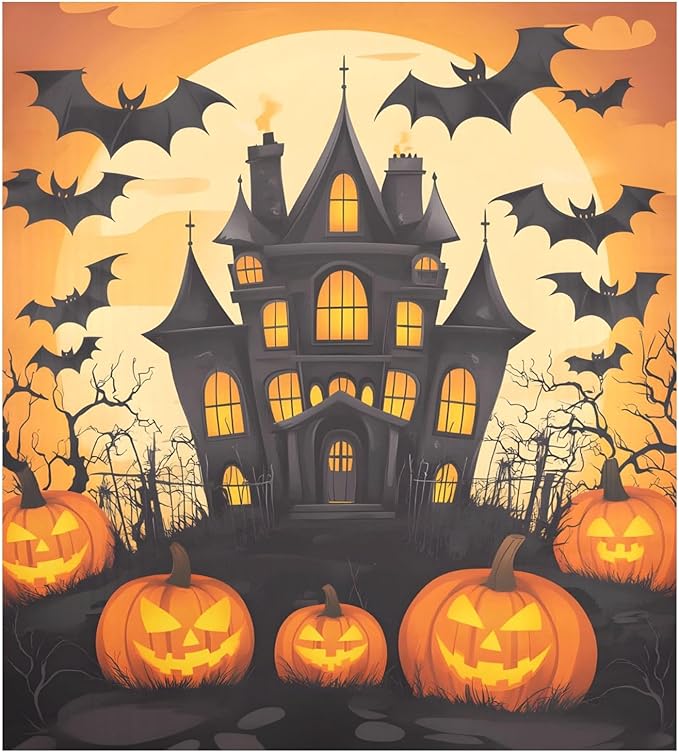 Halloween Castle Pumpkin Dishwasher Magnet Cover Panel,Magnetic Dishwasher Covers Refrigerator Sticker Decal Halloween Decorative Washing Machine Cover for Home Kitchen,23x26in