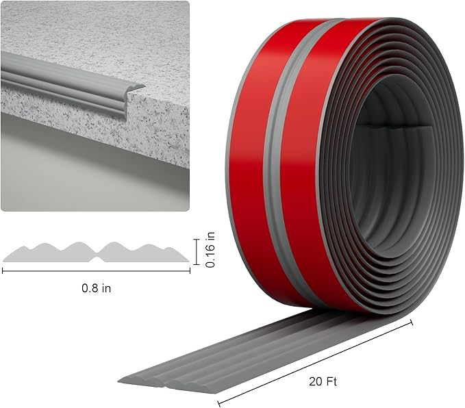 Wall Corner Protector & Edge Guard，Peel and Stick Wall Trim Moulding Inside & Outside Corner Molding Trim Caulk Strip, Self Adhesive Trim for Wall Edge,Ceiling,Countertop, 1.6” W x40’ L，Grey