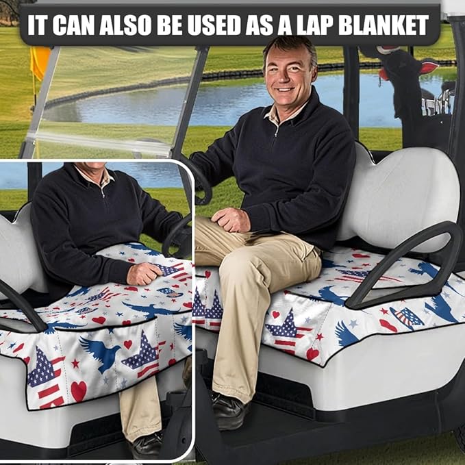 Golf Cart Seat Cushion Cover with Soft Microfiber Surface and Waterproof Layer for Outdoor Golf and Utility Cart Use