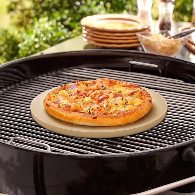 Unicook Round Pizza Stone 10.25 Inch, Small Bread Baking Stone for Oven Grill, Perfect Size for Baking Crisp Crust Personal Pizza, Bread, Cookies and More