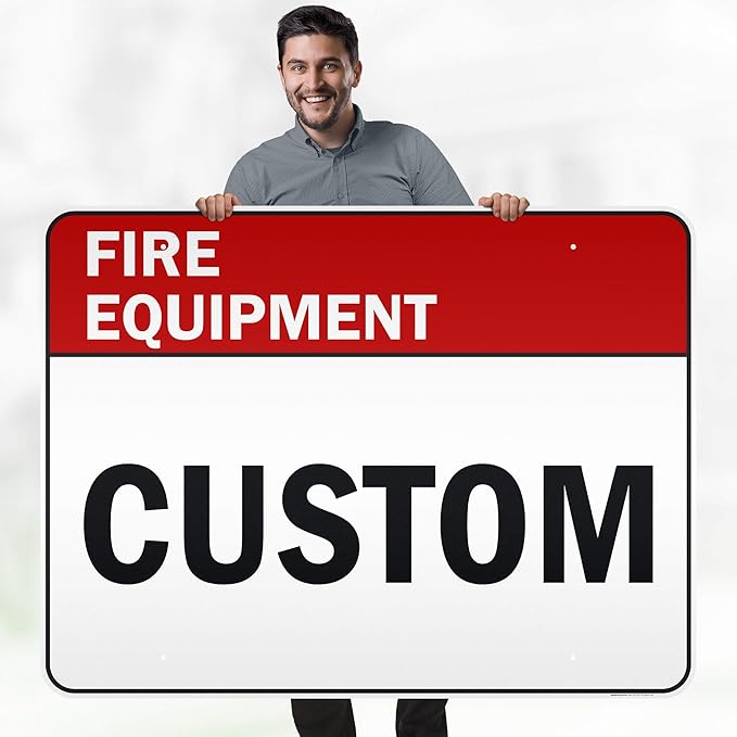 Custom Fire Equipment Sign, Ansi Sign, Osha Compliant, 36x48 Inches, Reflective, Rust Free DiBound, Fade Resistant, Made in USA by My Sign Center