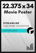 Americanflat 22x34 Poster Frame with Polished Plexiglass - Streamline Collection - Thin Border Picture Frame for Wall Display - Hanging Hardware Included - Black