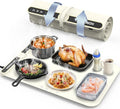 Food Warming Mat, Rapid Heating Electric Warming Tray with 9 Temp Setting and 6 Hours Timer,Foldable Warming Trays for Food, Portable Food Warmers for Parties Buffet, Beige