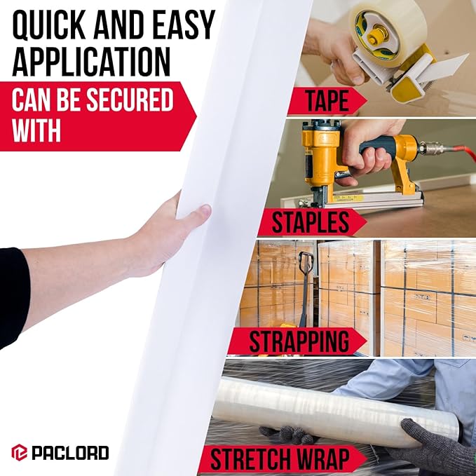 Extra-Wide 48" x 3" x 3" Reinforced Cardboard Edge Protectors (Pack of 100) – 0.225" Heavy-Duty Thickness – Cardboard Edge Protectors for Shipping – American Quality Pallet Edge Protector