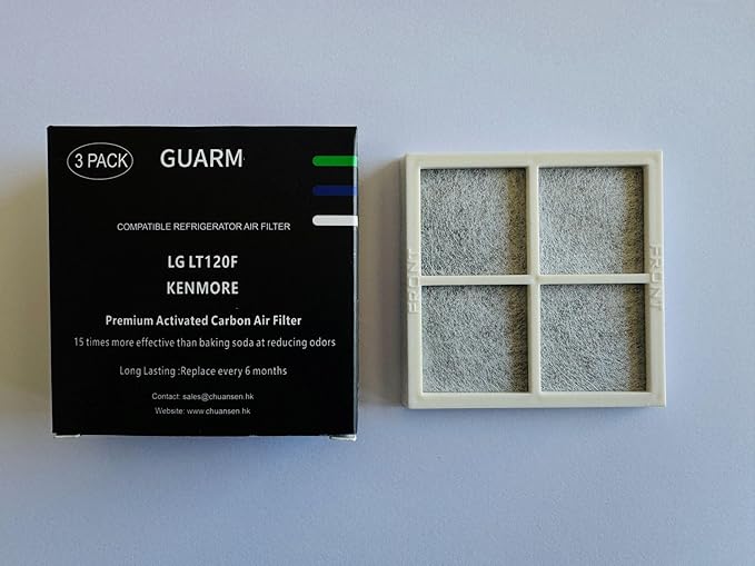 3 Pack Refrigerator Air Filter Replacement, Compatible with LG LT120F and Kenmore Elite 469918, 9918, ADQ73214402, ADQ73214403, ADQ73214404, LMXS30776S