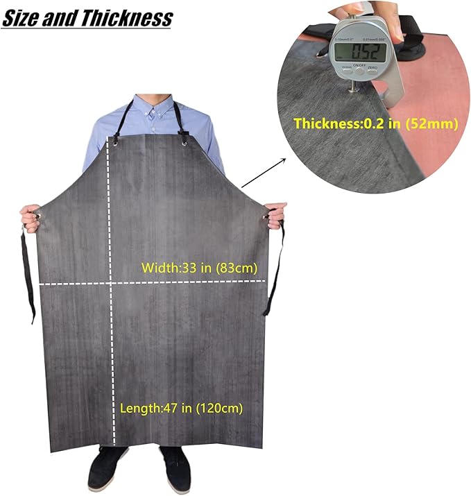 TonLing Rubber Apron Waterproof with Thick Rubber Gloves for Men and Women, Heavy Duty Chemical Aprons with Adjustable Neck Pad for Dishwashing, Dog Grooming, Cleaning, Lab Work, Butcher, Dishwasher