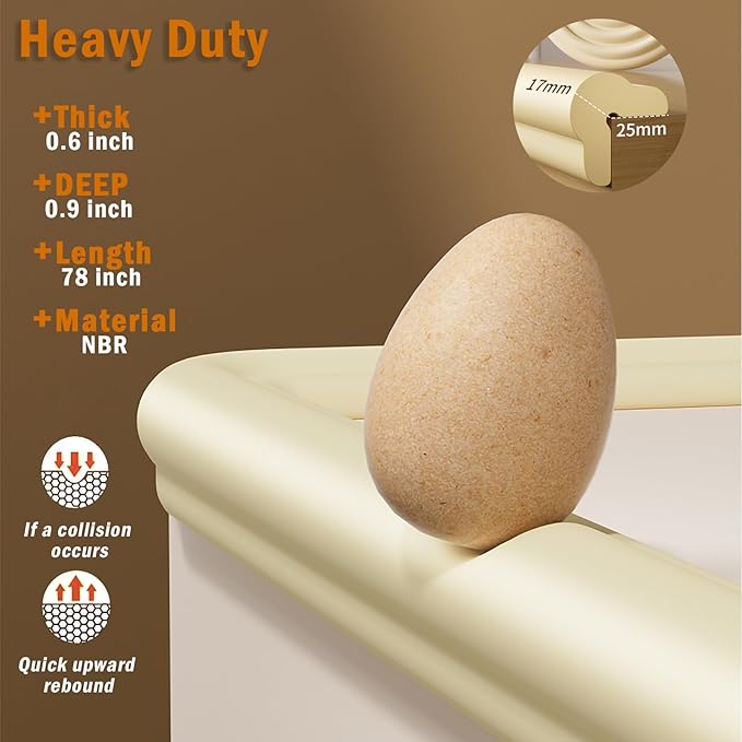 Foam Table Edge and Corner Guards for Baby,(6.5ft Edge 4Corners),Baby Proofing Soft Corner Protectors,Furniture and Tables Child Baby Proof Bumpers, Pre-Taped Corner Cushions (Grey)
