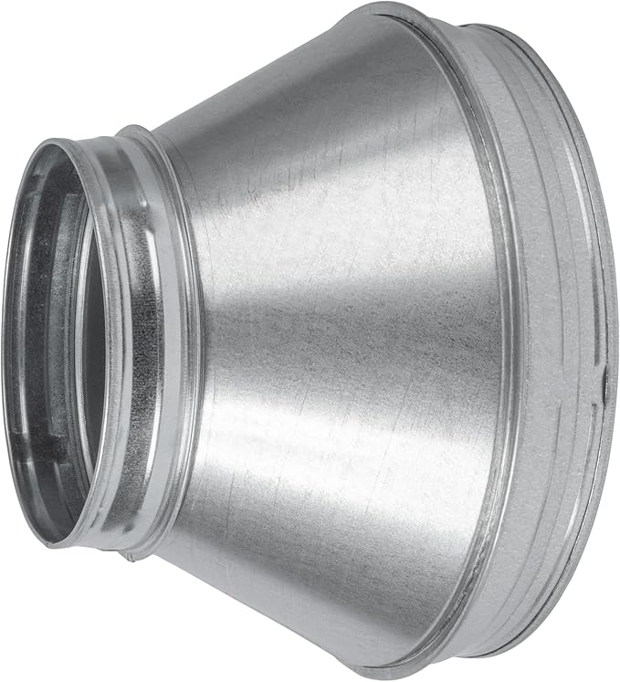 10" to 6" Inch Round Duct Reducer - Male Fit Galvanized Steel Pipe Increaser - Coupling for Round Duct Ventilation Systems - Heating & Cooling HVAC - Vent Pipe Adapter, Duct Connector