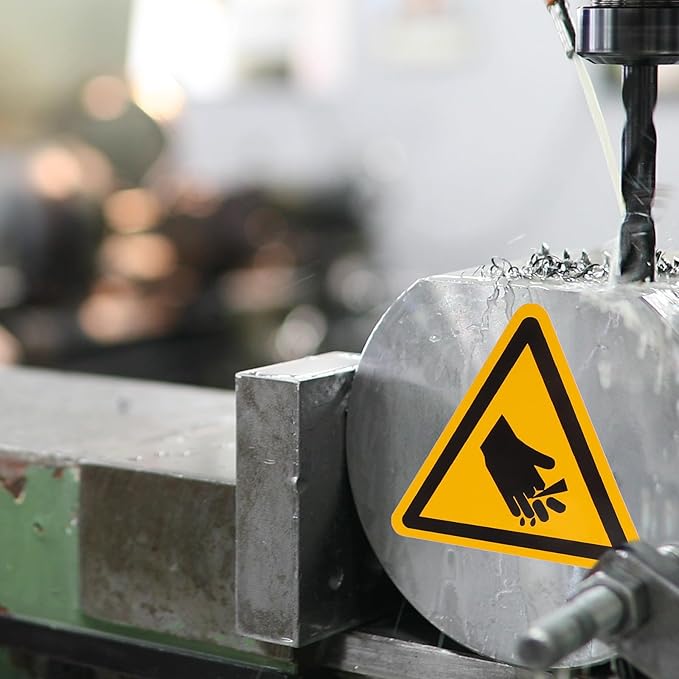 VALICLUD 6pcs Warning Stickers for Machinery High Visibility Hand Injury Caution Labels with Strong Adhesive Safety Markers for Hazardous Risk Prevention in Industrial Settings