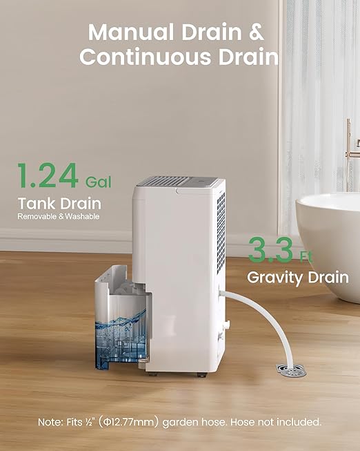 Waykar 150 Pint Energy Star Dehumidifier for Large Rooms up to 7,000 Sq. Ft. for Home, Basement, Commercial, Industrial, with Drain Hose & Tank, Auto Defrost, Ultra Quiet, Smart Auto Comfort Mode