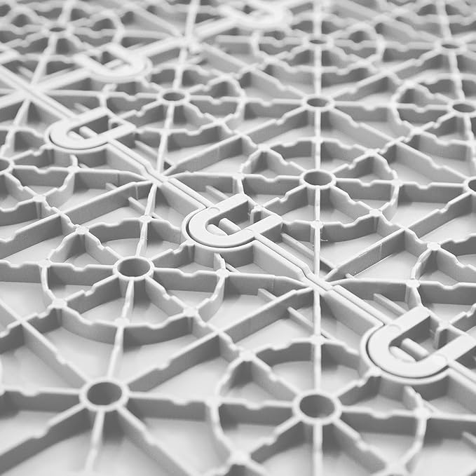 FlooringInc's Nitro 12"x12" Snap-Together Garage Floor Tiles, Non-Slip Interlocking Plastic Floor Mat, Coin Pattern, Arctic White, 24 Tiles, 24 Sq/Ft