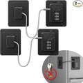 2 Pack Refrigerator Locks with 3 Digit Code, Easy Install Fridge Lock Combination, Premium Freezer Lock, Child Proof Cabinet Locks for Refrigerators, Drawers, Closets, Windows (Black)