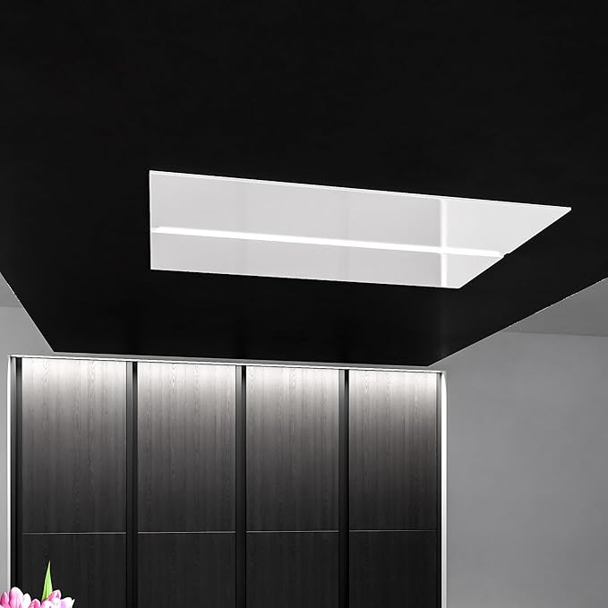 Futuro Futuro IS36SAVONA-WHT Ceiling Mount Range Hood, White, 36x23.6x11 inch, LED Lighting, 4-Speed, 940 CFM, White Glass, 0.5-3.2 Sones, Remote Control