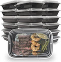 24 oz 50 Pack Meal Prep Containers BPA Free Leakproof Stackable Food Storage Containers with Lids, Microwave & Dishwasher Freezer Safe Reusable To Go Containers Bento Box Style Take Out Clear Plastic
