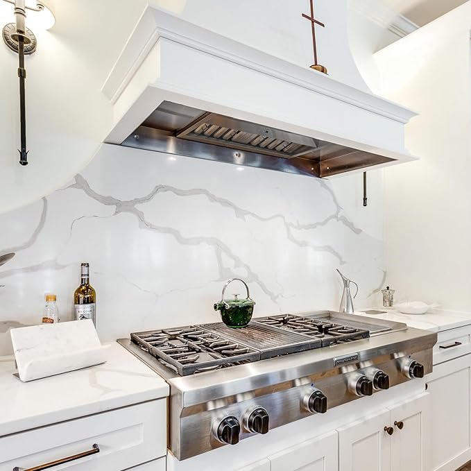 Akicon Range Hood Insert 30 Inch, 600 CFM Ultra Quiet Stainless Steel Ducted Insert, Built-in Kitchen Vent Hood with Dimmable LED Lights and Dishwasher Safe Filters