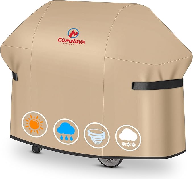 Comnova Grill Cover 65 Inch - 7131 BBQ Cover for Weber Genesis 400 Series and 4 Burner Gas Grill, 600D Waterproof & Heavy Duty Cover for Weber Genesis E435, E410, E440 (Not Fit 2022 Genesis E-435)