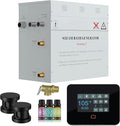 Builders Series 12kW Steam Bath Generator with Quickstart Continuous Steam, Black Digital Touch Pad, Built-in Auto-Drain, and Aroma Steamhead in Matte Black