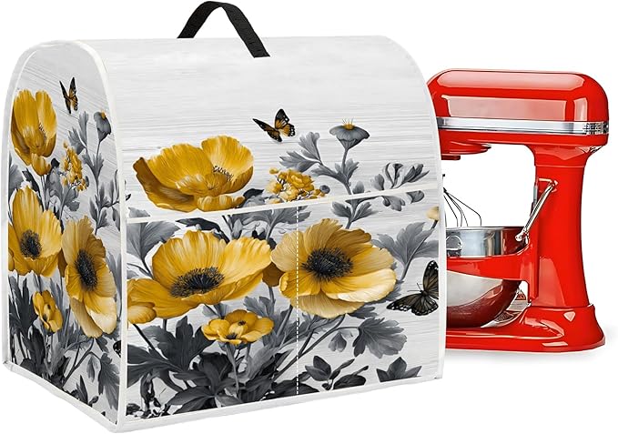 Mixer Dust Cover for 6-8 Qt Stand Mixer, Cloth Cover with 2 Storage Pockets for Stand Mixer Protective Covers Large for 6-8 Quart Mixer