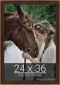 wallsthatspeak 24x36 Mocha Walnut Picture Frame for Puzzles Posters Photos or Artwork