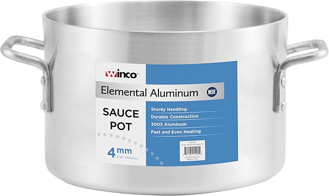 Winware Professional 26 Quart Aluminum Sauce Pot