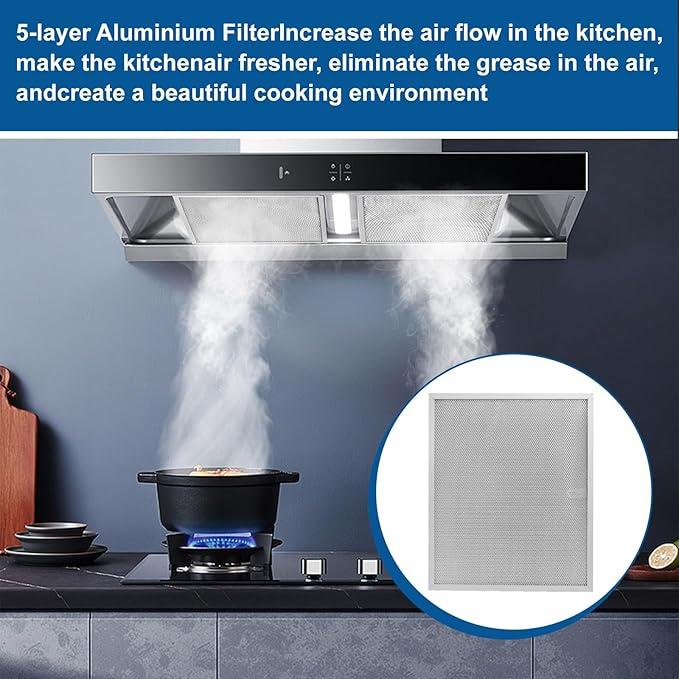 BPS1FA30 Range Hood Filter by ENKTIK 11.8" x 14.3"Compatible with NuTone Allure & Broan Stove Hood Vent Filter Fits QS1 QS2 30" Hoods - Replacement 99010299 -Blocks Grease & Filters Oven Air (4-Pk)