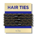 Braided Mens Hair Ties For Men 5 pcs(XL) - For Buns Curly Thick Dense Hair Elastic Hair Ties For Guys | No damage Crease Breakage Man Bun Hair Tie Men with Long Hair | Perfect hairtie(Camo)