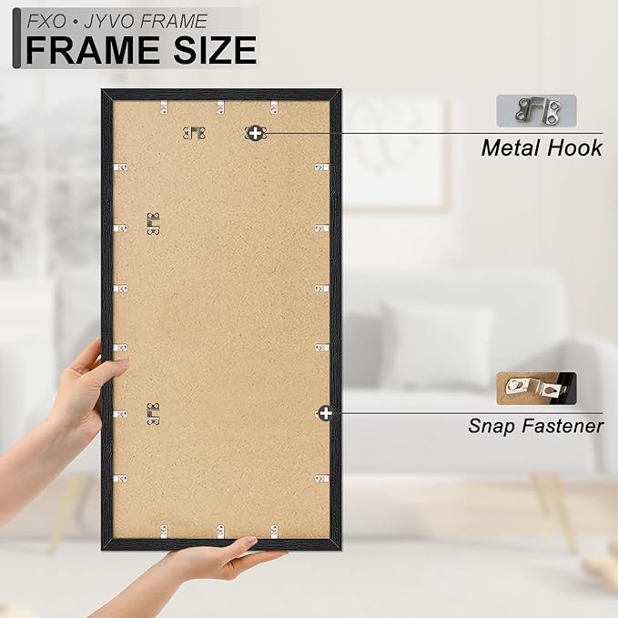 Engineered Wood 20x40 Frame, Black Picture Frame for 20 x 40 Inch Poster Puzzle Photo, Light Weight 20 by 40 Poster Frame with Wood-grain for Wall - 1 Pack/Black/20 x40