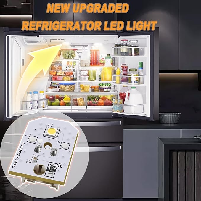 WR55X11132 WR55X25754, Refrigerator Light Assembly, Replacement Freezer LED WR55X30602 WR55X26486 EAP12172918 4590213 AP6261806 Without Cover 2 PCS