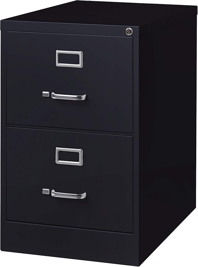 26.5 Inch Drawer, Width, Metal Cabinet for Home and Office Vertical File, 26.5" Deep 2-Drw Legal, Black