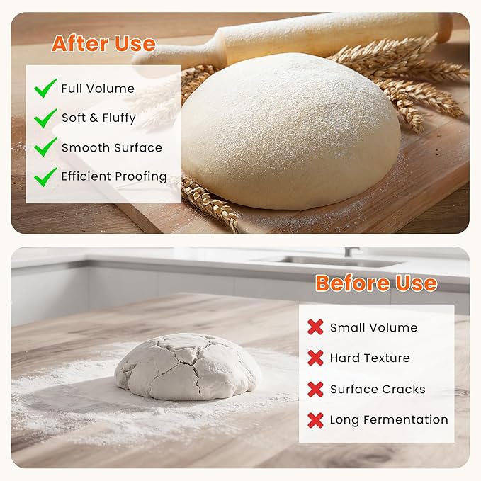 Folding Dough Proofing Box - Bread Proofer with 50-113℉ Temp Control,48H Timer and Metal Rack for Pizza, Sourdough, Yogurt, Seed Starting, Bread Baking