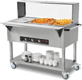 VEVOR 3-Pan Commercial Food Warmer, 3 x 20.6QT Electric Steam Table, 1500W Professional Buffet Catering Food Warmer with Acrylic Sneeze Guard, Food Grade Stainless Steel Server for Party Restaurant