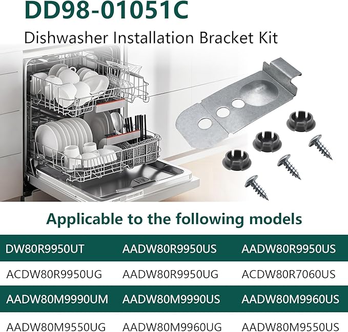2PC DD98-01051C Dishwasher Installation Bracket Kit Compatible with Samsung Dishwasher Replace AP6244517 PS12085777 EAP12085777