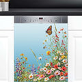 Dishwasher Magnet Cover Flower Red Beautiful Dishwasher Decorative Cover Front Dishwasher Door Cover Reuseable Dishwasher Cover Panel Decal for Kitchen Refrigerator Home Appliances 23" X 26"