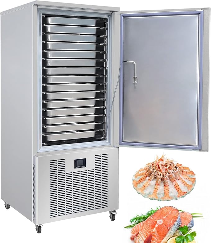 Kolice Commercial Heavy Duty 15-Trays Blast Chiller & Freezer, Blast Freezer, Chest Freezer -40°F to +37.4°F, Smart Temperature Controller to Preserve Cakes,Beef,Chicken,Sea Food,Dough,Ice Cream