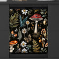 Dishwasher Magnet Cover Forest Mushroom Butterfly Snails Flower Reusable Dishwasher Magnetic Cover Sticker Decorative Dish Washer Door Cover Panel for Home Kitcen Appliance