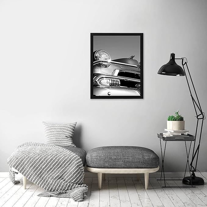 Americanflat 18x24 Poster Frame with Polished Plexiglass - Streamline Collection - Thin Border Picture Frame for Wall Display - Hanging Hardware Included - Black