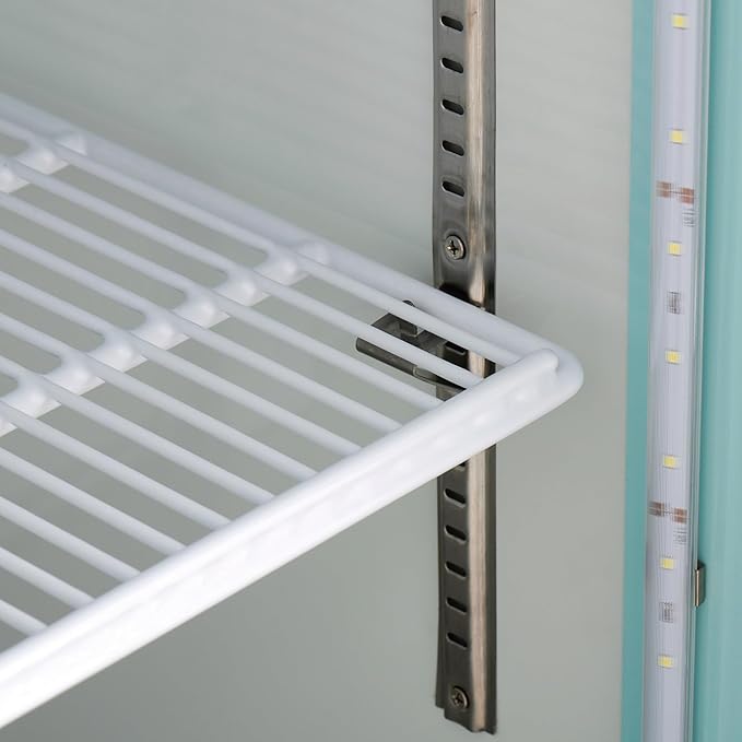 Kratos One Door Commercial Display Refrigerator with LED Interior Lighting, 13 Cubic Ft. Four Shelf Mobile White Display Refrigerator for Markets and Convenience Stores, 115V (32M-12A)