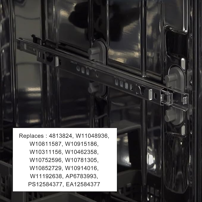 W11259786 Dishwasher Upper Dishrack Replacement for Whirlpool Dishwasher Rail Track Repalace Fits WPW10546503 Dishwasher Upper Rack Track W11259786 (Right Slide)