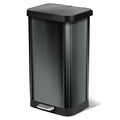 Glad Stainless Steel Step Trash Can, Large Metal Kitchen Garbage Bin with Soft Close Lid, 20 Gallon, Pewter - Indoor & Outdoor Waste Container with Odor Protection and Bag Roll Holder