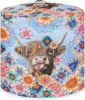 Xoenoiee Electric Pressure Cooker Cover Boho Mandala Highland Cattle Pattern Kitchen Appliance Dust Cover with Pockets, Compatible with Crock Pot, Rice Cooker, for 3 Qt Pot