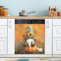 Fall Gnome Orange Pumpkin Dishwasher Magnet Cover for Front Panel Magnetic Dishwasher Cover Decorative Refrigerator Magnet Covers Dishwashers Magnetic Sticker for Home Kitchen Decor, 23" x 26"