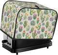 2 Slice Toaster Cover with Pocket, Dust & Fingerprint Protection, Machine Washable Polyester Appliance Cover Wilder California Prickly Pear Cactus Flowers Floral