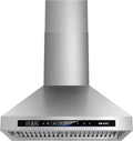Wall Mount Range Hood 30 inch，900 CFM Kitchen Hood with Voice/Gesture/Touch Control，Vent Hood in Stainless Steel With Ducted/Ductless Convertible, 4 Speed Exhaust Fan