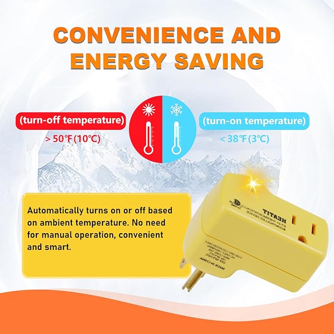 HEATIT ET-21 3-Piece Set Freeze Thermostatically Controlled Outlet On at 38F /Off at 50F