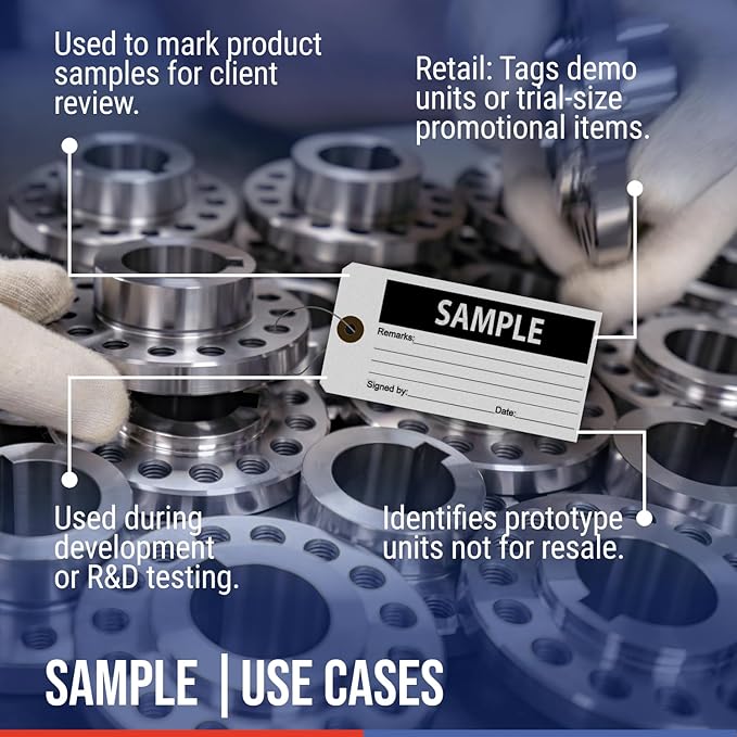 Tags 4 Less Production Quality Control Hang Tags – Equipment Preventative Maintenance Labels, for Easy Record-Keeping for Inventory Status (Sample, Pack of 100)
