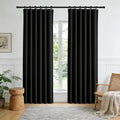 Room Divider Blackout Curtain Track Curtains Wall Dividers Panels Screen for Living Rooms Bedroom Office Privacy Partition Separation, W52 × L108 Inch,1 Panel, Black